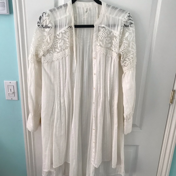 Anthropologie feather bone white lace shirt size xsmall - Picture 2 of 8